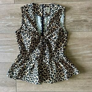 Maeve Leopard Print Sleeveless Blouse
